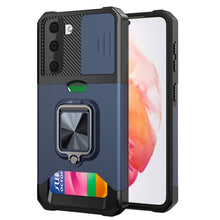 Load image into Gallery viewer, Sliding Camera Cover Design PC + TPU Shockproof Case with Ring Holder &amp; Card Slot, For Google Pixel 6 Pro, For Samsung Galaxy A52, For Samsung Galaxy A72, For Samsung Galaxy S21, For Samsung Galaxy S21+, For Samsung Galaxy A12