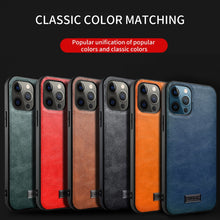 Load image into Gallery viewer, SULADA Shockproof TPU + Handmade Leather Protective Case, For iPhone 13 mini, For iPhone 13, For iPhone 13 Pro, For iPhone 13 Pro Max