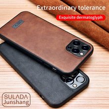 Load image into Gallery viewer, SULADA Shockproof TPU + Handmade Leather Protective Case, For iPhone 13 mini, For iPhone 13, For iPhone 13 Pro, For iPhone 13 Pro Max