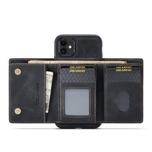 Load image into Gallery viewer, DG.MING M1 Series 3-Fold Multi Card Wallet + Magnetic Back Cover Shockproof Case with Holder Function, For iPhone 11, For iPhone 11 Pro, For iPhone 11 Pro Max
