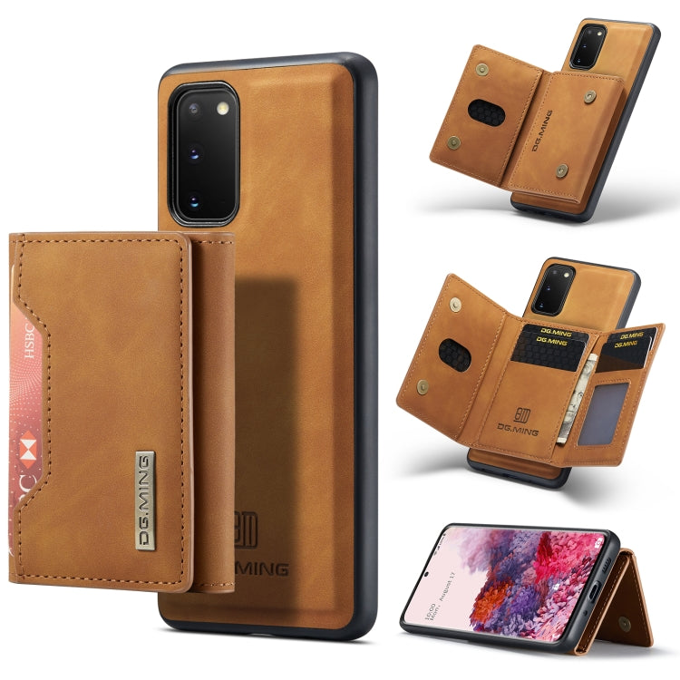 DG.MING M2 Series 3-Fold Multi Card Bag Back Cover Shockproof Case with Wallet & Holder Function, For Samsung Galaxy S20