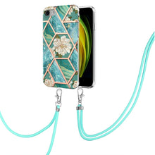 Load image into Gallery viewer, Electroplating Splicing Marble Flower Pattern TPU Shockproof Case with Lanyard, For iPhone XS Max, For iPhone 8 Plus / 7 Plus, For iPhone SE 2022 / SE 2020 / 8 / 7
