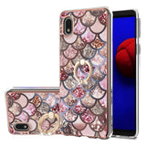 Electroplating Pattern IMD TPU Shockproof Case with Rhinestone Ring Holder, For Samsung Galaxy A01 Core, For Samsung Galaxy A02/M02, For Samsung Galaxy A02s 164mm, For Samsung Galaxy A02s 166mm, For Samsung Galaxy A12/M12/F12, For Samsung Galaxy A21s  ...