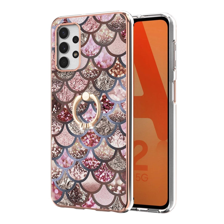 Electroplating Pattern IMD TPU Shockproof Case with Rhinestone Ring Holder, For Samsung Galaxy A32 5G, For Samsung Galaxy A32 4G EU Version, For Samsung Galaxy A51, For Samsung Galaxy A51 5G, For Samsung Galaxy A52 4G/5G, For Samsung Galaxy A71 5G     ...