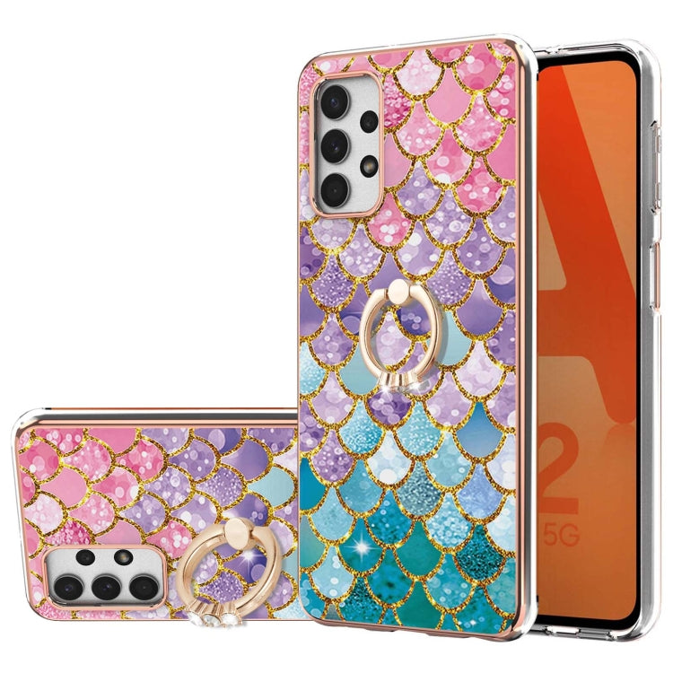 Electroplating Pattern IMD TPU Shockproof Case with Rhinestone Ring Holder, For Samsung Galaxy A32 5G, For Samsung Galaxy A32 4G EU Version, For Samsung Galaxy A51, For Samsung Galaxy A51 5G, For Samsung Galaxy A52 4G/5G, For Samsung Galaxy A71 5G     ...