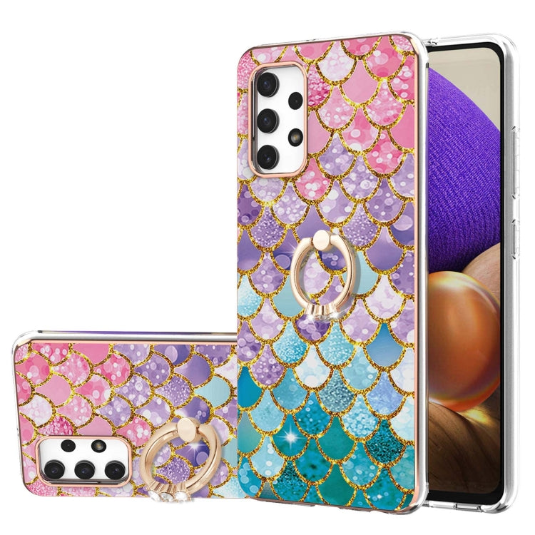 Electroplating Pattern IMD TPU Shockproof Case with Rhinestone Ring Holder, For Samsung Galaxy A32 5G, For Samsung Galaxy A32 4G EU Version, For Samsung Galaxy A51, For Samsung Galaxy A51 5G, For Samsung Galaxy A52 4G/5G, For Samsung Galaxy A71 5G     ...