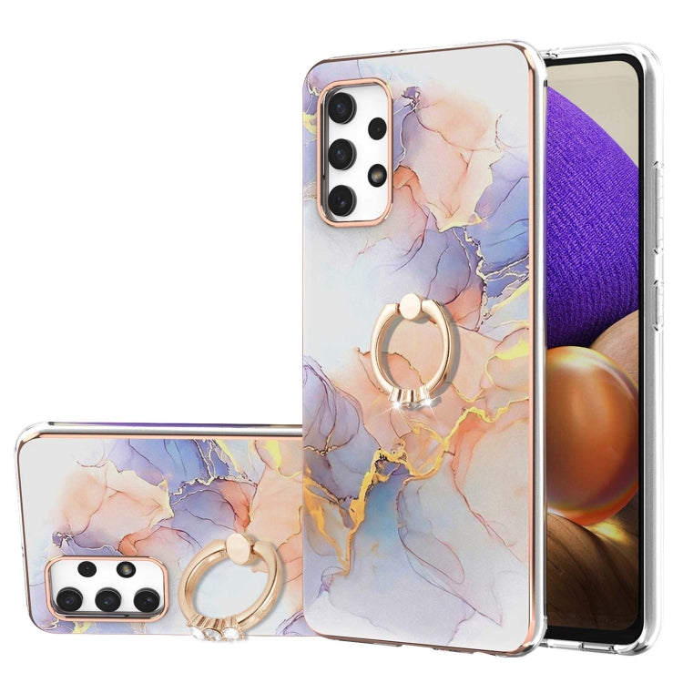 Electroplating Pattern IMD TPU Shockproof Case with Rhinestone Ring Holder, For Samsung Galaxy A32 5G, For Samsung Galaxy A32 4G EU Version, For Samsung Galaxy A51, For Samsung Galaxy A51 5G, For Samsung Galaxy A52 4G/5G, For Samsung Galaxy A71 5G     ...