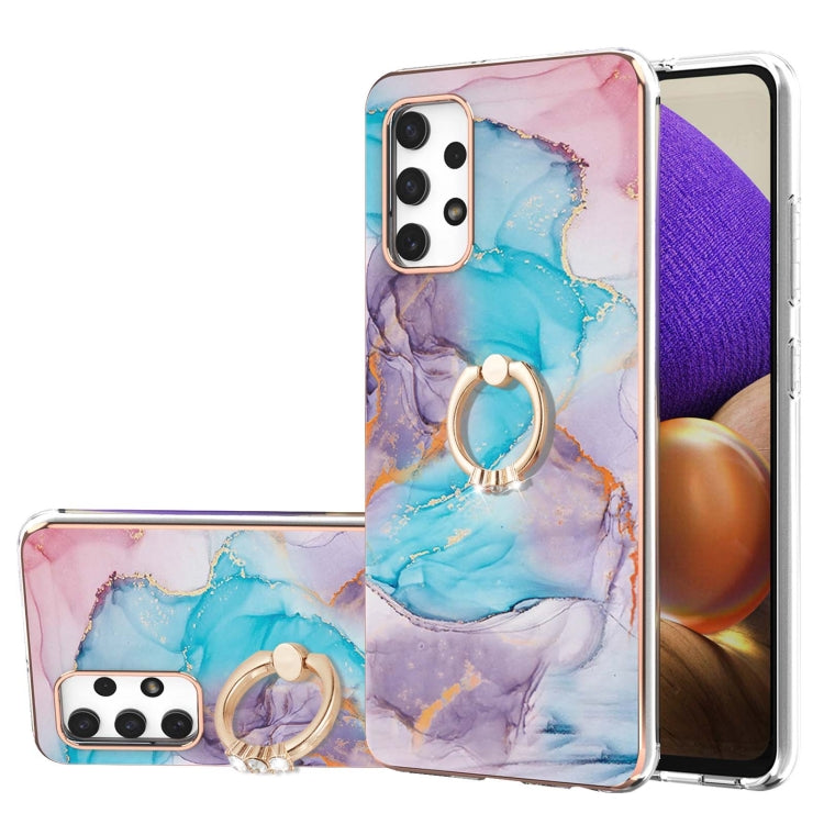 Electroplating Pattern IMD TPU Shockproof Case with Rhinestone Ring Holder, For Samsung Galaxy A32 5G, For Samsung Galaxy A32 4G EU Version, For Samsung Galaxy A51, For Samsung Galaxy A51 5G, For Samsung Galaxy A52 4G/5G, For Samsung Galaxy A71 5G     ...