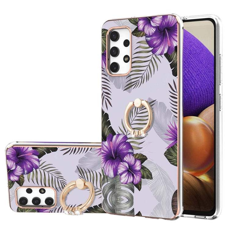 Electroplating Pattern IMD TPU Shockproof Case with Rhinestone Ring Holder, For Samsung Galaxy A32 5G, For Samsung Galaxy A32 4G EU Version, For Samsung Galaxy A51, For Samsung Galaxy A51 5G, For Samsung Galaxy A52 4G/5G, For Samsung Galaxy A71 5G     ...
