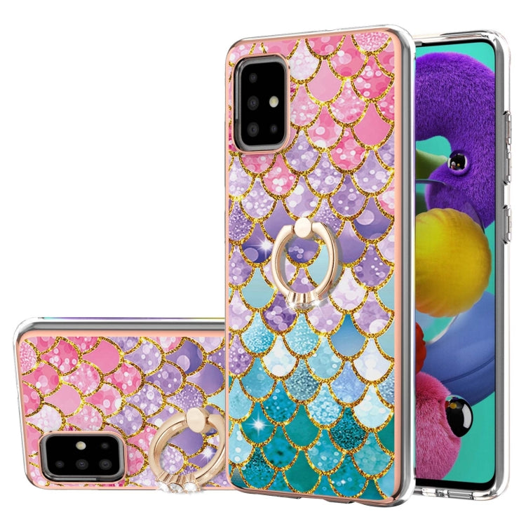 Electroplating Pattern IMD TPU Shockproof Case with Rhinestone Ring Holder, For Samsung Galaxy A32 5G, For Samsung Galaxy A32 4G EU Version, For Samsung Galaxy A51, For Samsung Galaxy A51 5G, For Samsung Galaxy A52 4G/5G, For Samsung Galaxy A71 5G     ...