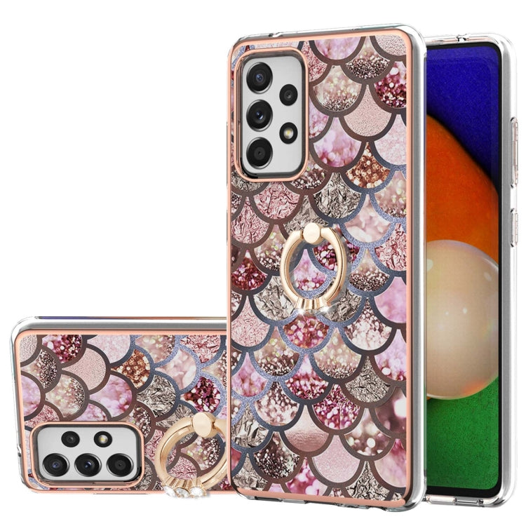 Electroplating Pattern IMD TPU Shockproof Case with Rhinestone Ring Holder, For Samsung Galaxy A32 5G, For Samsung Galaxy A32 4G EU Version, For Samsung Galaxy A51, For Samsung Galaxy A51 5G, For Samsung Galaxy A52 4G/5G, For Samsung Galaxy A71 5G     ...