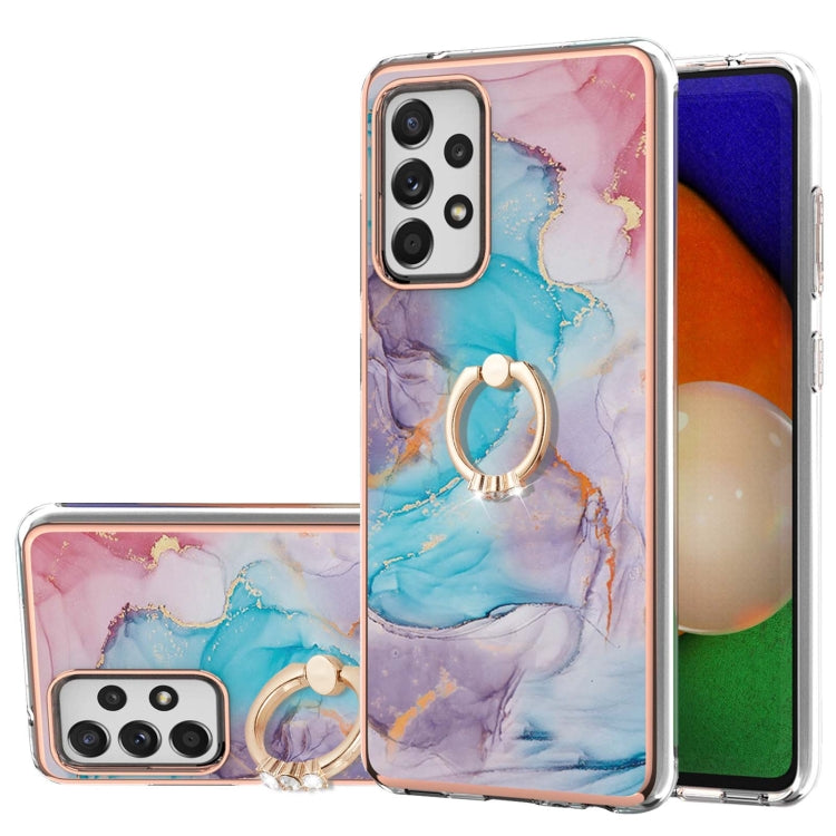 Electroplating Pattern IMD TPU Shockproof Case with Rhinestone Ring Holder, For Samsung Galaxy A32 5G, For Samsung Galaxy A32 4G EU Version, For Samsung Galaxy A51, For Samsung Galaxy A51 5G, For Samsung Galaxy A52 4G/5G, For Samsung Galaxy A71 5G     ...