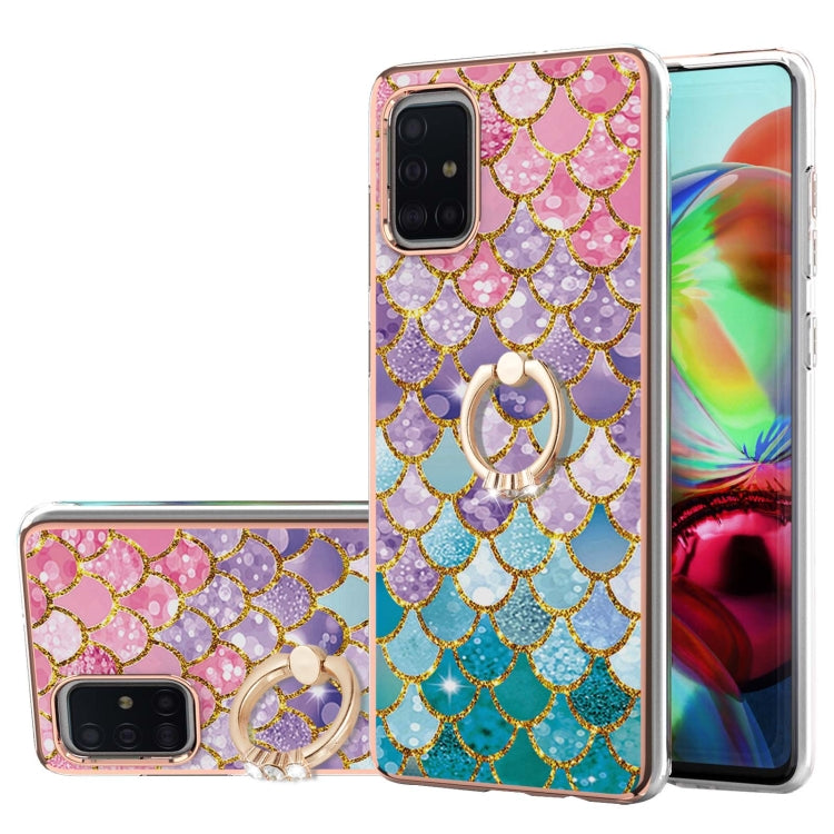 Electroplating Pattern IMD TPU Shockproof Case with Rhinestone Ring Holder, For Samsung Galaxy A32 5G, For Samsung Galaxy A32 4G EU Version, For Samsung Galaxy A51, For Samsung Galaxy A51 5G, For Samsung Galaxy A52 4G/5G, For Samsung Galaxy A71 5G     ...