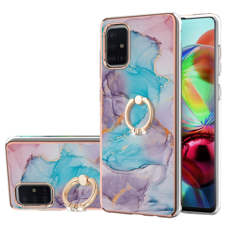 Electroplating Pattern IMD TPU Shockproof Case with Rhinestone Ring Holder, For Samsung Galaxy A32 5G, For Samsung Galaxy A32 4G EU Version, For Samsung Galaxy A51, For Samsung Galaxy A51 5G, For Samsung Galaxy A52 4G/5G, For Samsung Galaxy A71 5G     ...