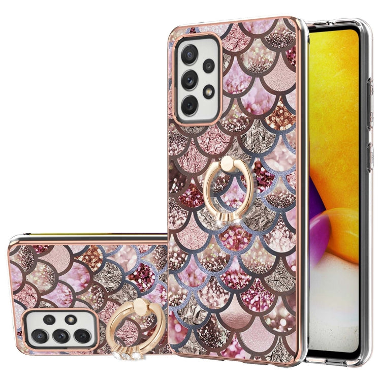 Electroplating Pattern IMD TPU Shockproof Case with Rhinestone Ring Holder, For Samsung Galaxy A32 5G, For Samsung Galaxy A32 4G EU Version, For Samsung Galaxy A51, For Samsung Galaxy A51 5G, For Samsung Galaxy A52 4G/5G, For Samsung Galaxy A71 5G     ...