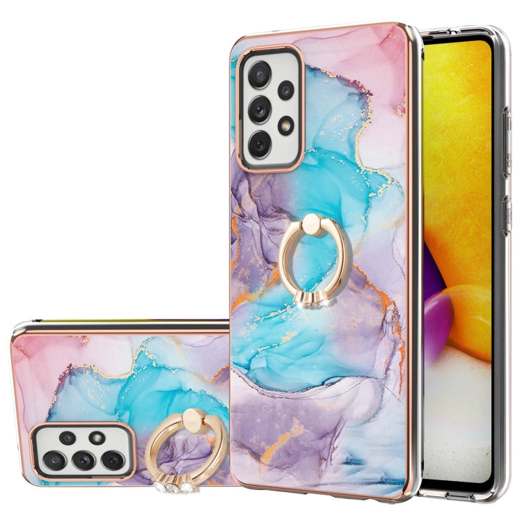 Electroplating Pattern IMD TPU Shockproof Case with Rhinestone Ring Holder, For Samsung Galaxy A32 5G, For Samsung Galaxy A32 4G EU Version, For Samsung Galaxy A51, For Samsung Galaxy A51 5G, For Samsung Galaxy A52 4G/5G, For Samsung Galaxy A71 5G     ...