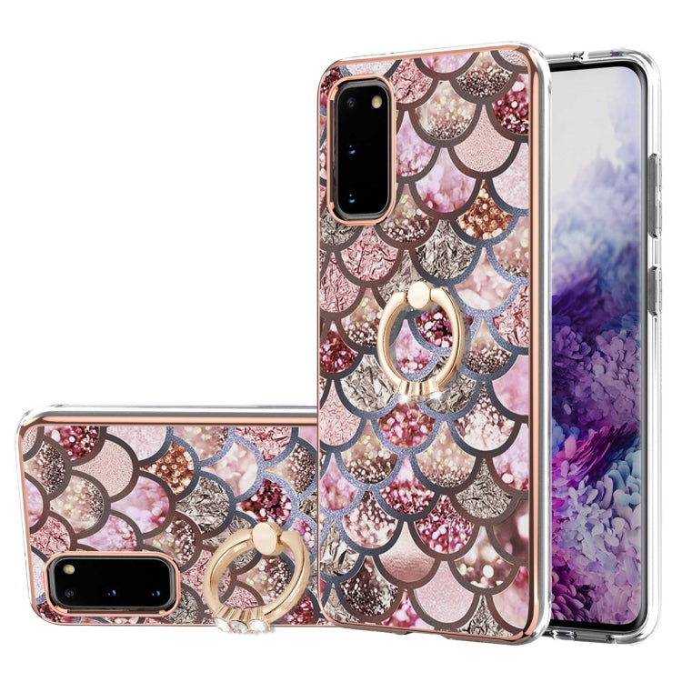 Electroplating Pattern IMD TPU Shockproof Case with Rhinestone Ring Holder, For Samsung Galaxy A82 5G, For Samsung Galaxy M11/A11, For Samsung Galaxy S20, For Samsung Galaxy S20 FE 4G/5G, For Samsung Galaxy S20+, For Samsung Galaxy S20 Ultra           ...