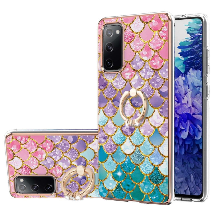 Electroplating Pattern IMD TPU Shockproof Case with Rhinestone Ring Holder, For Samsung Galaxy A82 5G, For Samsung Galaxy M11/A11, For Samsung Galaxy S20, For Samsung Galaxy S20 FE 4G/5G, For Samsung Galaxy S20+, For Samsung Galaxy S20 Ultra           ...