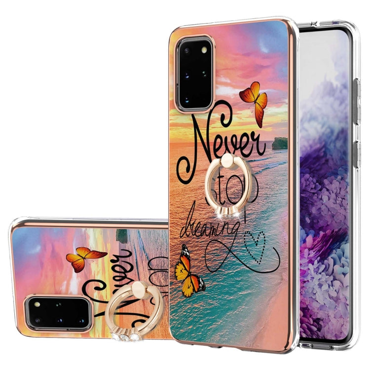 Electroplating Pattern IMD TPU Shockproof Case with Rhinestone Ring Holder, For Samsung Galaxy A82 5G, For Samsung Galaxy M11/A11, For Samsung Galaxy S20, For Samsung Galaxy S20 FE 4G/5G, For Samsung Galaxy S20+, For Samsung Galaxy S20 Ultra           ...