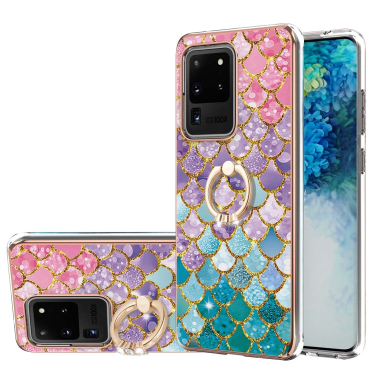 Electroplating Pattern IMD TPU Shockproof Case with Rhinestone Ring Holder, For Samsung Galaxy A82 5G, For Samsung Galaxy M11/A11, For Samsung Galaxy S20, For Samsung Galaxy S20 FE 4G/5G, For Samsung Galaxy S20+, For Samsung Galaxy S20 Ultra           ...