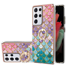 Load image into Gallery viewer, Electroplating Pattern IMD TPU Shockproof Case with Rhinestone Ring Holder, For Samsung Galaxy S21 Ultra 5G, For Samsung Galaxy S21+ 5G