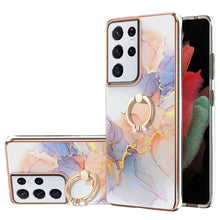 Load image into Gallery viewer, Electroplating Pattern IMD TPU Shockproof Case with Rhinestone Ring Holder, For Samsung Galaxy S21 Ultra 5G, For Samsung Galaxy S21+ 5G