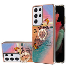 Load image into Gallery viewer, Electroplating Pattern IMD TPU Shockproof Case with Rhinestone Ring Holder, For Samsung Galaxy S21 Ultra 5G, For Samsung Galaxy S21+ 5G