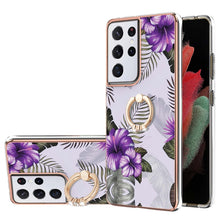 Load image into Gallery viewer, Electroplating Pattern IMD TPU Shockproof Case with Rhinestone Ring Holder, For Samsung Galaxy S21 Ultra 5G, For Samsung Galaxy S21+ 5G