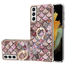 Load image into Gallery viewer, Electroplating Pattern IMD TPU Shockproof Case with Rhinestone Ring Holder, For Samsung Galaxy S21 Ultra 5G, For Samsung Galaxy S21+ 5G