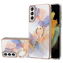 Load image into Gallery viewer, Electroplating Pattern IMD TPU Shockproof Case with Rhinestone Ring Holder, For Samsung Galaxy S21 Ultra 5G, For Samsung Galaxy S21+ 5G