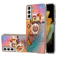 Load image into Gallery viewer, Electroplating Pattern IMD TPU Shockproof Case with Rhinestone Ring Holder, For Samsung Galaxy S21 Ultra 5G, For Samsung Galaxy S21+ 5G