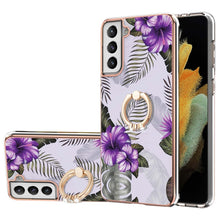 Load image into Gallery viewer, Electroplating Pattern IMD TPU Shockproof Case with Rhinestone Ring Holder, For Samsung Galaxy S21 Ultra 5G, For Samsung Galaxy S21+ 5G