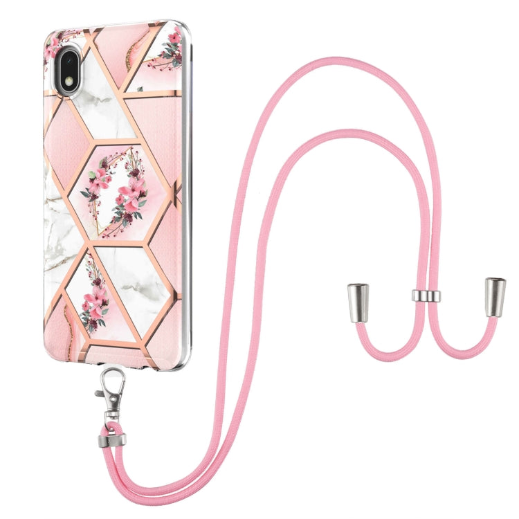 Electroplating Splicing Marble Flower Pattern TPU Shockproof Case with Lanyard, For Samsung Galaxy S21 Ultra 5G, For Samsung Galaxy S21+ 5G, For Samsung Galaxy S21 5G, For Samsung Galaxy S21 FE 5G, For Samsung Galaxy S20 Ultra, For Samsung Galaxy S20+ ...
