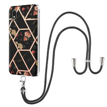 Load image into Gallery viewer, Electroplating Splicing Marble Flower Pattern TPU Shockproof Case with Lanyard, For Samsung Galaxy S21 Ultra 5G, For Samsung Galaxy S21+ 5G, For Samsung Galaxy S21 5G, For Samsung Galaxy S21 FE 5G, For Samsung Galaxy S20 Ultra, For Samsung Galaxy S20+ ...