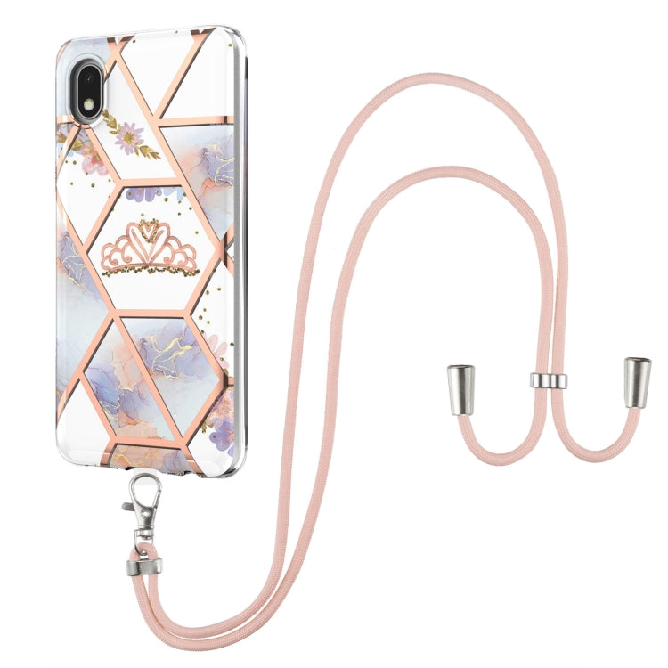 Electroplating Splicing Marble Flower Pattern TPU Shockproof Case with Lanyard, For Samsung Galaxy S21 Ultra 5G, For Samsung Galaxy S21+ 5G, For Samsung Galaxy S21 5G, For Samsung Galaxy S21 FE 5G, For Samsung Galaxy S20 Ultra, For Samsung Galaxy S20+ ...