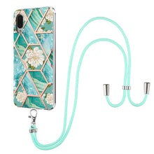 Load image into Gallery viewer, Electroplating Splicing Marble Flower Pattern TPU Shockproof Case with Lanyard, For Samsung Galaxy S21 Ultra 5G, For Samsung Galaxy S21+ 5G, For Samsung Galaxy S21 5G, For Samsung Galaxy S21 FE 5G, For Samsung Galaxy S20 Ultra, For Samsung Galaxy S20+ ...