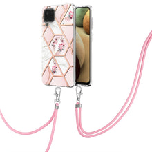 Load image into Gallery viewer, Electroplating Splicing Marble Flower Pattern TPU Shockproof Case with Lanyard, For Samsung Galaxy A12 5G / M12 / F12, For Samsung Galaxy A21s, For Samsung Galaxy A22 4G EU Version / M32, For Samsung Galaxy A22 5G US Version, For Samsung Galaxy A32 5G ...