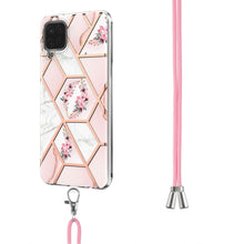 Load image into Gallery viewer, Electroplating Splicing Marble Flower Pattern TPU Shockproof Case with Lanyard, For Samsung Galaxy A12 5G / M12 / F12, For Samsung Galaxy A21s, For Samsung Galaxy A22 4G EU Version / M32, For Samsung Galaxy A22 5G US Version, For Samsung Galaxy A32 5G ...