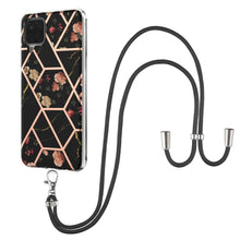 Load image into Gallery viewer, Electroplating Splicing Marble Flower Pattern TPU Shockproof Case with Lanyard, For Samsung Galaxy A12 5G / M12 / F12, For Samsung Galaxy A21s, For Samsung Galaxy A22 4G EU Version / M32, For Samsung Galaxy A22 5G US Version, For Samsung Galaxy A32 5G ...
