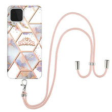 Load image into Gallery viewer, Electroplating Splicing Marble Flower Pattern TPU Shockproof Case with Lanyard, For Samsung Galaxy A12 5G / M12 / F12, For Samsung Galaxy A21s, For Samsung Galaxy A22 4G EU Version / M32, For Samsung Galaxy A22 5G US Version, For Samsung Galaxy A32 5G ...