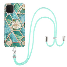 Load image into Gallery viewer, Electroplating Splicing Marble Flower Pattern TPU Shockproof Case with Lanyard, For Samsung Galaxy A12 5G / M12 / F12, For Samsung Galaxy A21s, For Samsung Galaxy A22 4G EU Version / M32, For Samsung Galaxy A22 5G US Version, For Samsung Galaxy A32 5G ...
