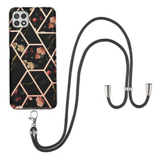 Load image into Gallery viewer, Electroplating Splicing Marble Flower Pattern TPU Shockproof Case with Lanyard, For Samsung Galaxy A12 5G / M12 / F12, For Samsung Galaxy A21s, For Samsung Galaxy A22 4G EU Version / M32, For Samsung Galaxy A22 5G US Version, For Samsung Galaxy A32 5G ...