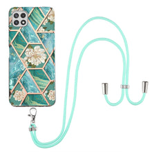Load image into Gallery viewer, Electroplating Splicing Marble Flower Pattern TPU Shockproof Case with Lanyard, For Samsung Galaxy A12 5G / M12 / F12, For Samsung Galaxy A21s, For Samsung Galaxy A22 4G EU Version / M32, For Samsung Galaxy A22 5G US Version, For Samsung Galaxy A32 5G ...