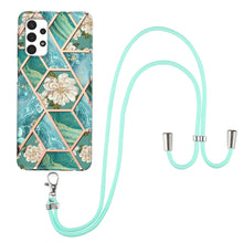Load image into Gallery viewer, Electroplating Splicing Marble Flower Pattern TPU Shockproof Case with Lanyard, For Samsung Galaxy A12 5G / M12 / F12, For Samsung Galaxy A21s, For Samsung Galaxy A22 4G EU Version / M32, For Samsung Galaxy A22 5G US Version, For Samsung Galaxy A32 5G ...