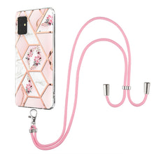 Load image into Gallery viewer, Electroplating Splicing Marble Flower Pattern TPU Shockproof Case with Lanyard, For Samsung Galaxy A12 5G / M12 / F12, For Samsung Galaxy A21s, For Samsung Galaxy A22 4G EU Version / M32, For Samsung Galaxy A22 5G US Version, For Samsung Galaxy A32 5G ...