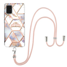Load image into Gallery viewer, Electroplating Splicing Marble Flower Pattern TPU Shockproof Case with Lanyard, For Samsung Galaxy A12 5G / M12 / F12, For Samsung Galaxy A21s, For Samsung Galaxy A22 4G EU Version / M32, For Samsung Galaxy A22 5G US Version, For Samsung Galaxy A32 5G ...