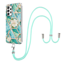 Load image into Gallery viewer, Electroplating Splicing Marble Flower Pattern TPU Shockproof Case with Lanyard, For Samsung Galaxy A12 5G / M12 / F12, For Samsung Galaxy A21s, For Samsung Galaxy A22 4G EU Version / M32, For Samsung Galaxy A22 5G US Version, For Samsung Galaxy A32 5G ...
