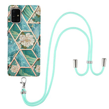 Load image into Gallery viewer, Electroplating Splicing Marble Flower Pattern TPU Shockproof Case with Lanyard, For Samsung Galaxy A12 5G / M12 / F12, For Samsung Galaxy A21s, For Samsung Galaxy A22 4G EU Version / M32, For Samsung Galaxy A22 5G US Version, For Samsung Galaxy A32 5G ...