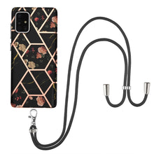Load image into Gallery viewer, Electroplating Splicing Marble Flower Pattern TPU Shockproof Case with Lanyard, For Samsung Galaxy A12 5G / M12 / F12, For Samsung Galaxy A21s, For Samsung Galaxy A22 4G EU Version / M32, For Samsung Galaxy A22 5G US Version, For Samsung Galaxy A32 5G ...