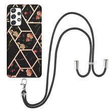 Load image into Gallery viewer, Electroplating Splicing Marble Flower Pattern TPU Shockproof Case with Lanyard, For Samsung Galaxy A12 5G / M12 / F12, For Samsung Galaxy A21s, For Samsung Galaxy A22 4G EU Version / M32, For Samsung Galaxy A22 5G US Version, For Samsung Galaxy A32 5G ...